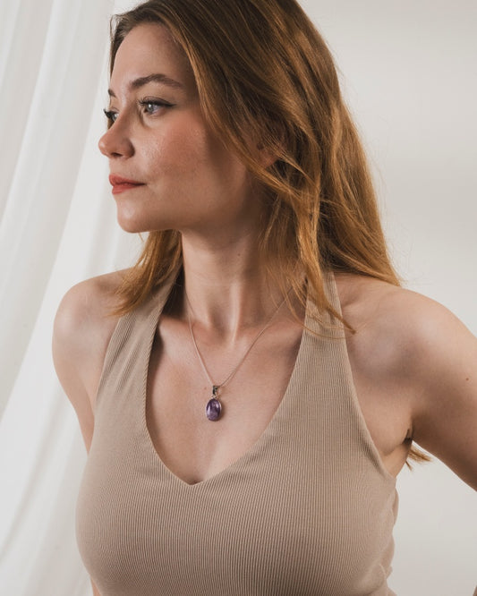 Ametist Doğal Taş Kolye