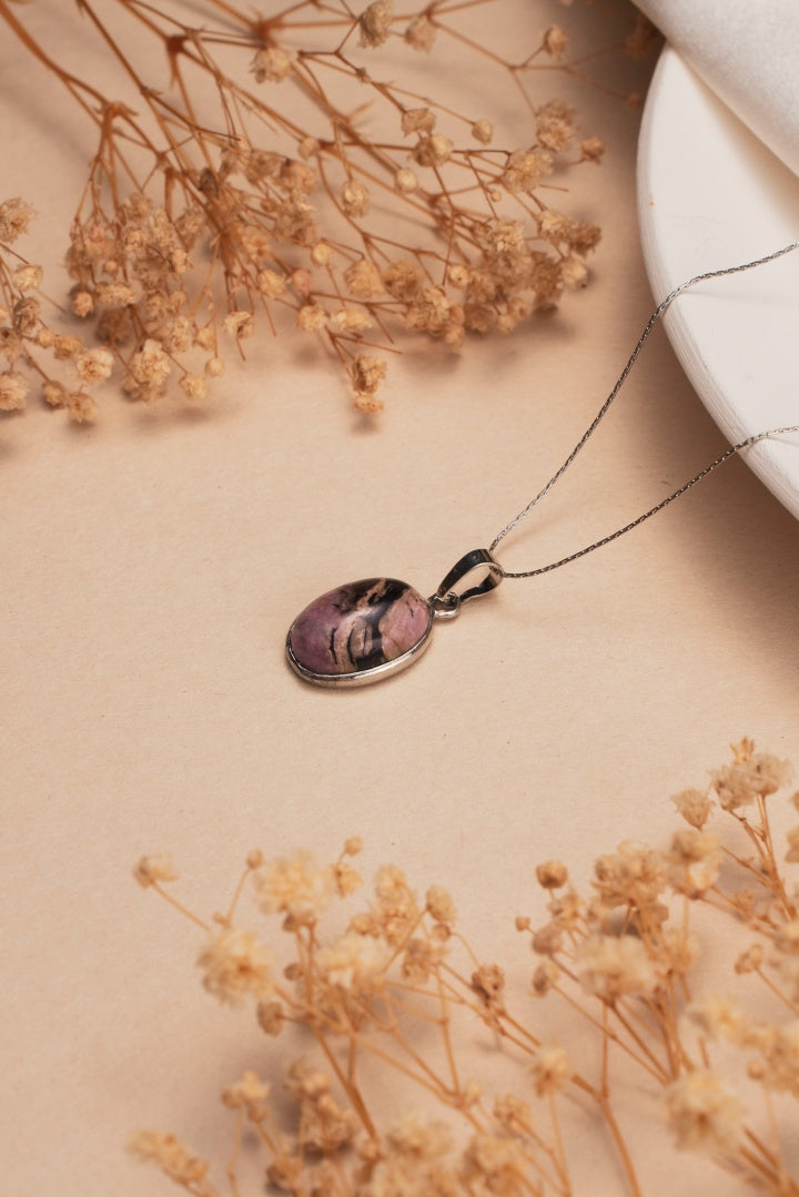 Rhodonite (Rodanit) Doğal Taş Kolye